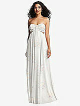 Alt View 2 Thumbnail - Spring Fling Strapless Empire Waist Cutout Maxi Dress with Covered Button Detail