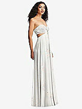 Alt View 3 Thumbnail - Spring Fling Strapless Empire Waist Cutout Maxi Dress with Covered Button Detail