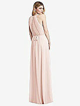 Rear View Thumbnail - Blush Illusion Back Halter Maxi Dress with Covered Button Detail