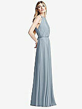 Side View Thumbnail - Mist Illusion Back Halter Maxi Dress with Covered Button Detail