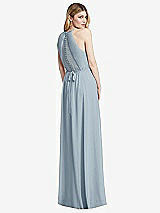Rear View Thumbnail - Mist Illusion Back Halter Maxi Dress with Covered Button Detail