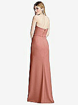 Alt View 3 Thumbnail - Desert Rose Strapless Pleated Faux Wrap Trumpet Gown with Front Slit