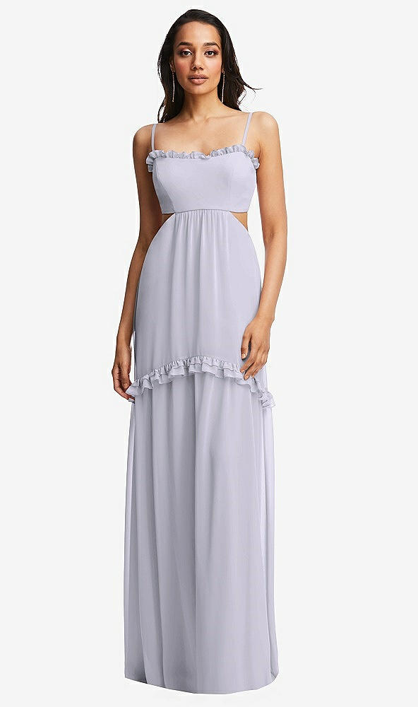 Front View - Silver Dove Ruffle-Trimmed Cutout Tie-Back Maxi Dress with Tiered Skirt