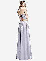 Rear View Thumbnail - Silver Dove Halter Cross-Strap Gathered Tie-Back Cutout Maxi Dress
