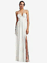 Front View Thumbnail - Spring Fling Plunging V-Neck Criss Cross Strap Back Maxi Dress