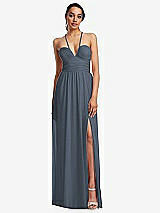Front View Thumbnail - Silverstone Plunging V-Neck Criss Cross Strap Back Maxi Dress