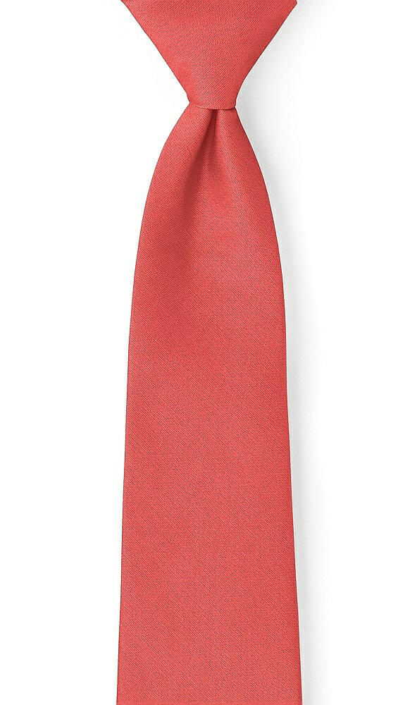 Front View - Perfect Coral Peau de Soie Neckties by After Six