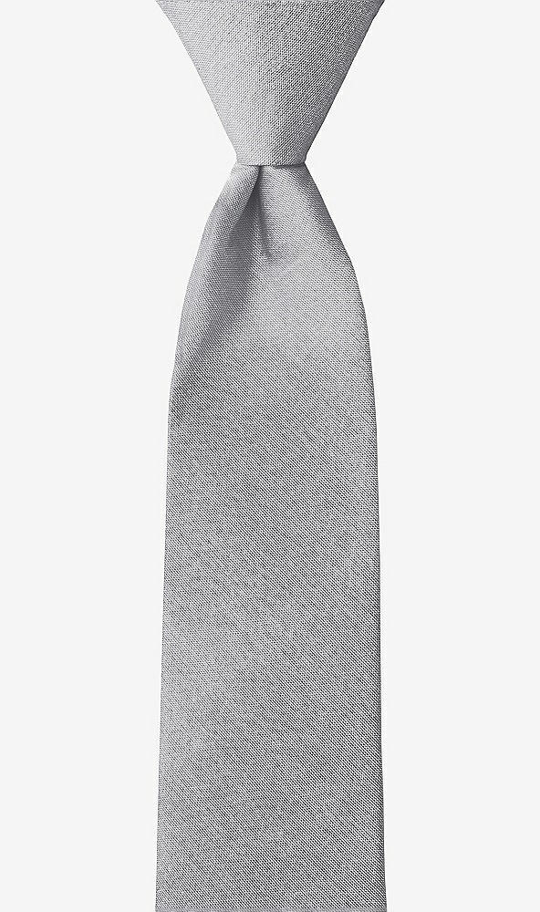 Front View - French Gray Peau de Soie Boy's 14" Zip Necktie by After Six