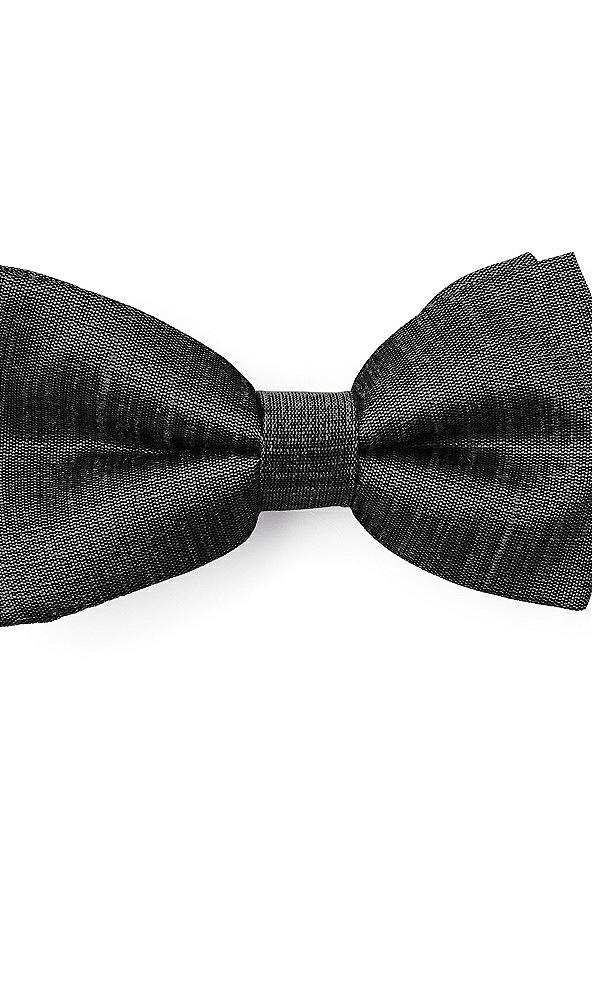 Front View - Black Dupioni Boy's Clip Bow Tie by After Six