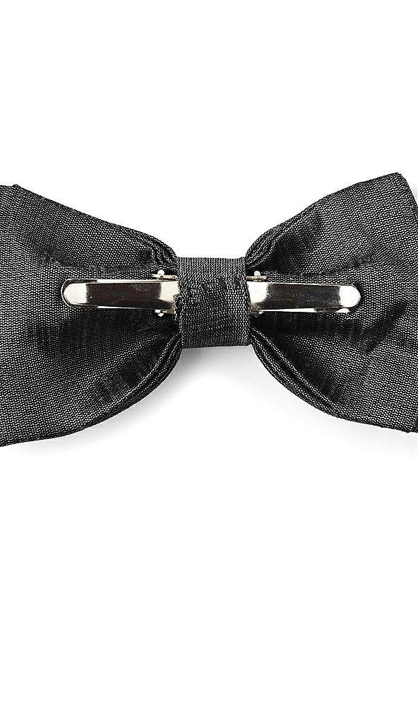 Back View - Black Dupioni Boy's Clip Bow Tie by After Six