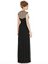 Rear View Thumbnail - Black Chiffon Knit Cap Sleeve VNeck Maxi Dress