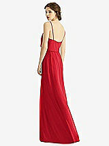 Rear View Thumbnail - Parisian Red V-Neck Blouson Bodice Chiffon Maxi Dress
