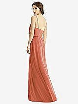 Rear View Thumbnail - Terracotta Copper V-Neck Blouson Bodice Chiffon Maxi Dress