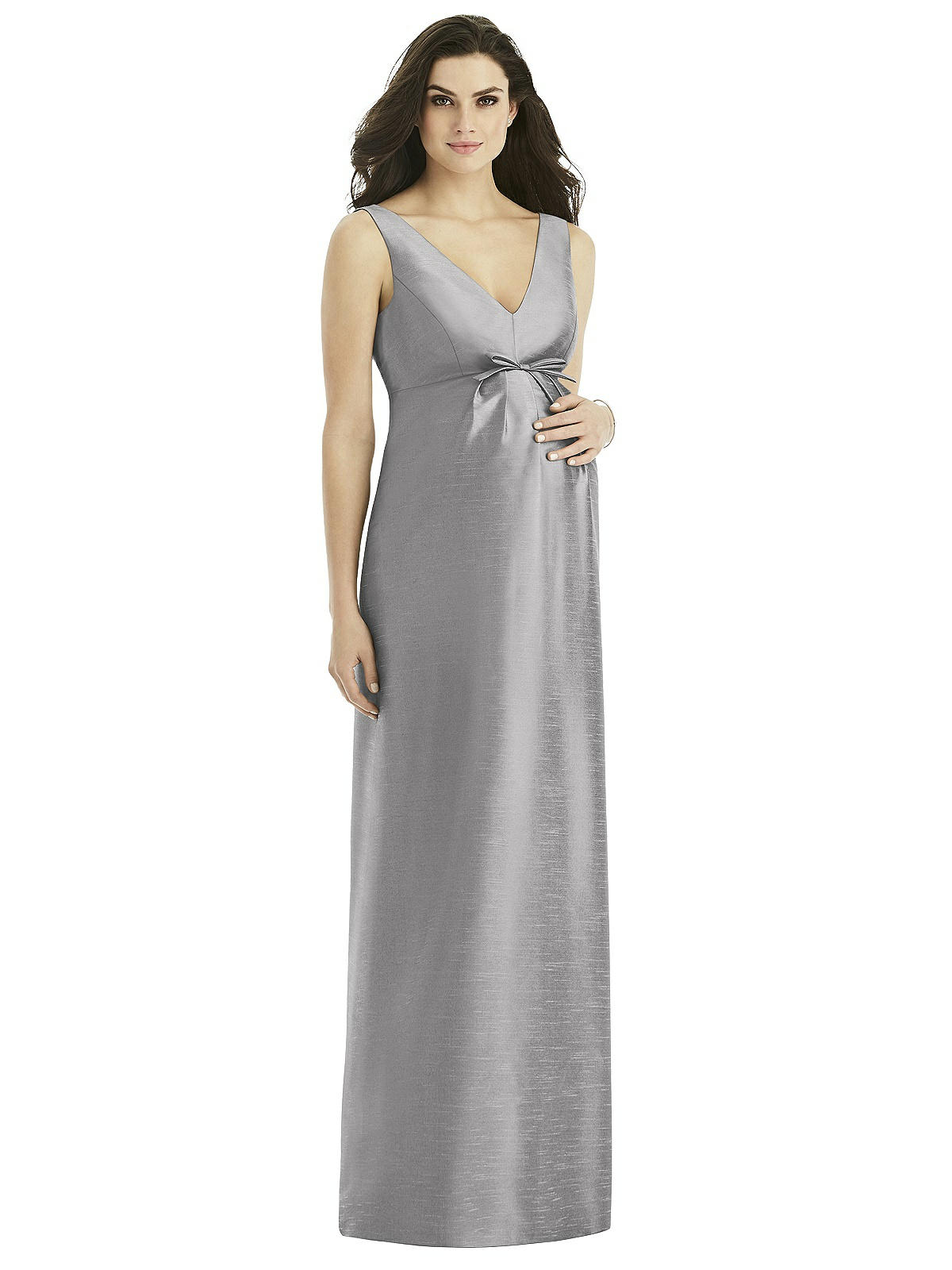 Alfred Sung Maternity Bridesmaid Dress Style M437 In Quarry | The Dessy  Group