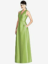 Front View Thumbnail - Mojito Sleeveless Open-Back Pleated Skirt Dress with Pockets