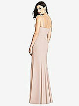 Rear View Thumbnail - Cameo Seamed Bodice Crepe Trumpet Gown with Front Slit