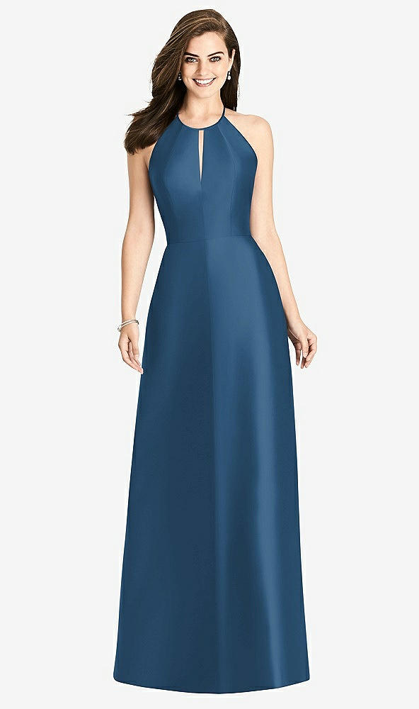 Back View - Dusk Blue Bella Bridesmaids Dress BB115