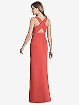 Front View Thumbnail - Perfect Coral Criss Cross Back Trumpet Gown with Front Slit