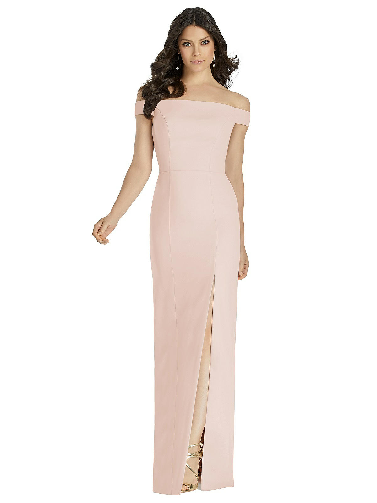 Dessy off the hot sale shoulder crossback gown