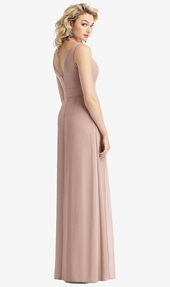 Back View - Bliss Sleeveless Pleated Skirt Maxi Dress with Pockets