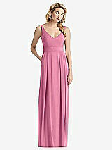 Front View Thumbnail - Orchid Pink Sleeveless Pleated Skirt Maxi Dress with Pockets