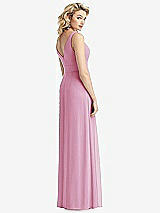 Rear View Thumbnail - Powder Pink Sleeveless Pleated Skirt Maxi Dress with Pockets