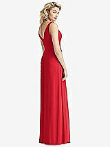 Rear View Thumbnail - Parisian Red Sleeveless Pleated Skirt Maxi Dress with Pockets
