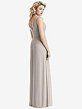 Rear View Thumbnail - Taupe Sleeveless Pleated Skirt Maxi Dress with Pockets