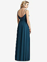 Front View Thumbnail - Atlantic Blue Cowl-Back Double Strap Maxi Dress with Side Slit