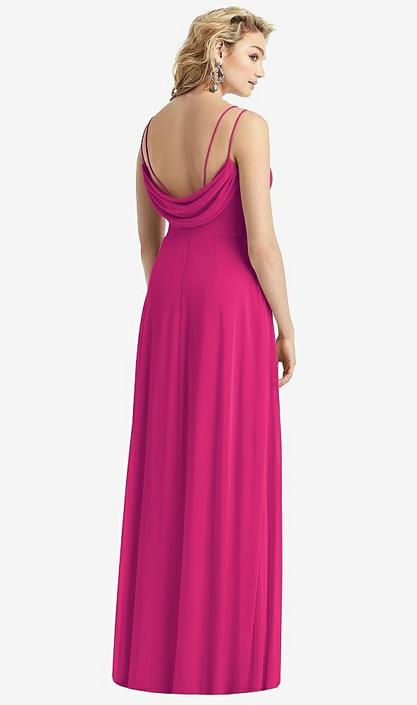Front View - Think Pink Cowl-Back Double Strap Maxi Dress with Side Slit