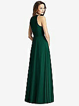 Rear View Thumbnail - Hunter Green Sleeveless Halter Chiffon Maxi Dress