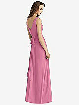 Rear View Thumbnail - Orchid Pink Sleeveless V-Neck Chiffon Wrap Dress