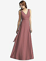 Front View Thumbnail - Rosewood Sleeveless V-Neck Chiffon Wrap Dress