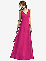 Front View Thumbnail - Think Pink Sleeveless V-Neck Chiffon Wrap Dress