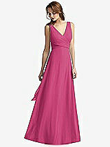 Front View Thumbnail - Tea Rose Sleeveless V-Neck Chiffon Wrap Dress