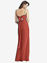 Front View Thumbnail - Amber Sunset Tie-Back Cutout Trumpet Gown with Front Slit