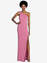 Front View Thumbnail - Orchid Pink One-Shoulder Chiffon Trumpet Gown
