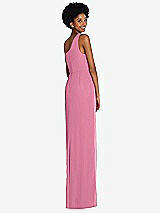 Rear View Thumbnail - Orchid Pink One-Shoulder Chiffon Trumpet Gown