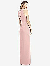 Rear View Thumbnail - Rose - PANTONE Rose Quartz Sleeveless Chiffon Dress with Draped Front Slit