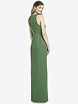 Rear View Thumbnail - Vineyard Green Sleeveless Chiffon Dress with Draped Front Slit
