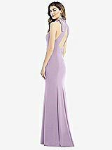 Front View Thumbnail - Pale Purple Bow-Neck Open-Back Trumpet Gown