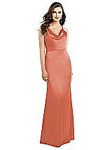 Alt View 2 Thumbnail - Terracotta Copper Cowl-Neck Criss Cross Back Slip Dress