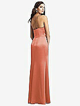 Rear View Thumbnail - Terracotta Copper Cowl-Neck Criss Cross Back Slip Dress