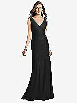 Front View Thumbnail - Black Sleeveless Seamed Bodice Trumpet Gown