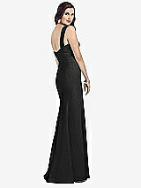 Rear View Thumbnail - Black Sleeveless Seamed Bodice Trumpet Gown