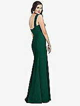 Rear View Thumbnail - Hunter Green Sleeveless Seamed Bodice Trumpet Gown