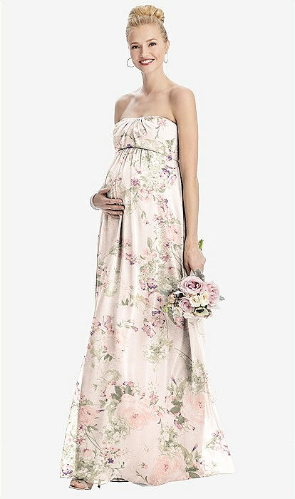 Short-Sleeve Sweetheart Open Maternity Gown