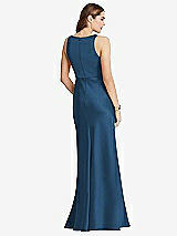 Rear View Thumbnail - Dusk Blue Cowl-Neck Maxi Tank Dress - Nova