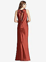 Front View Thumbnail - Amber Sunset Tie Neck Low Back Maxi Tank Dress - Marin
