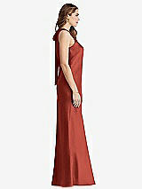 Side View Thumbnail - Amber Sunset Tie Neck Low Back Maxi Tank Dress - Marin